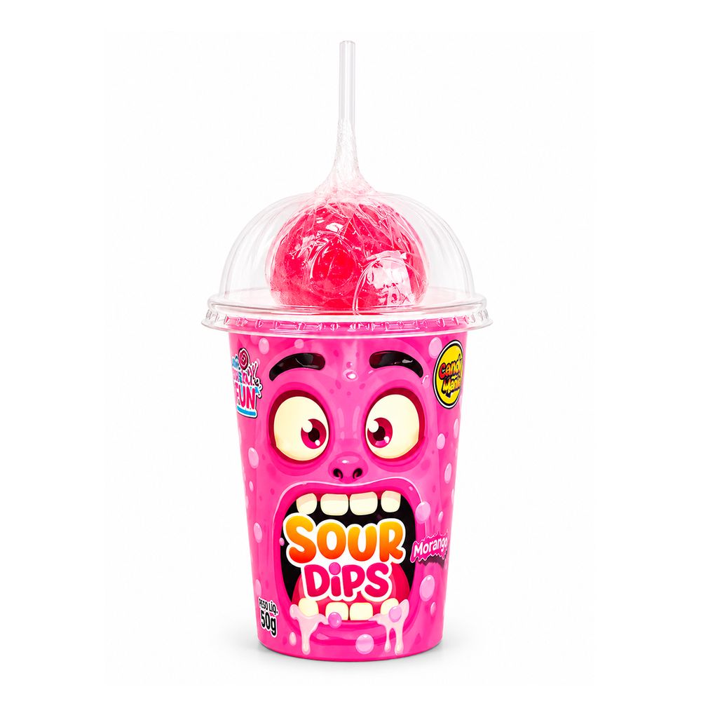 Pirulito Happy Din Sour Dips Sabores Sortidos 50g-3-